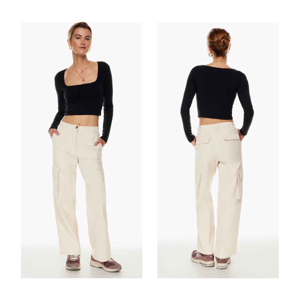 Aritzia Wilfred Free Beige Highway Cargo High Waisted Pants Size 8